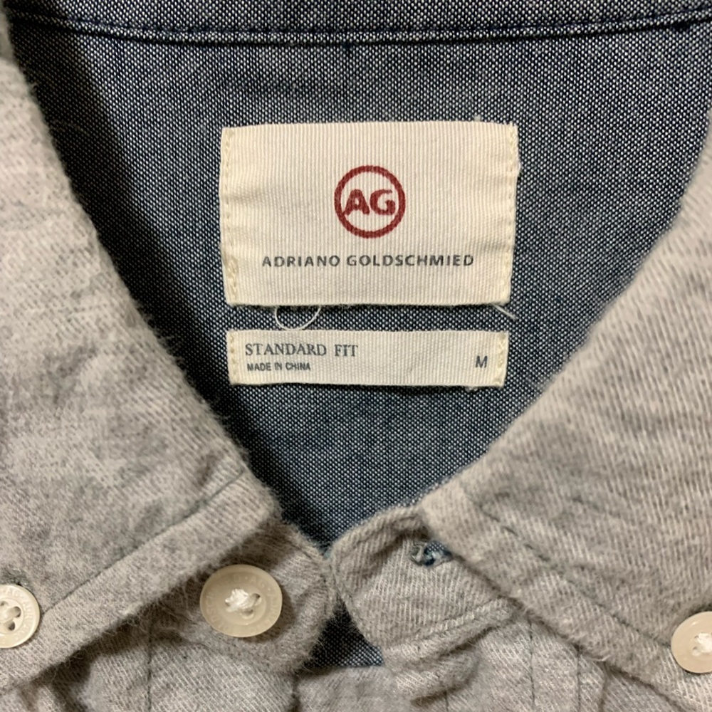 AG (Adriano Goldschmied) grey cotton dress shirt